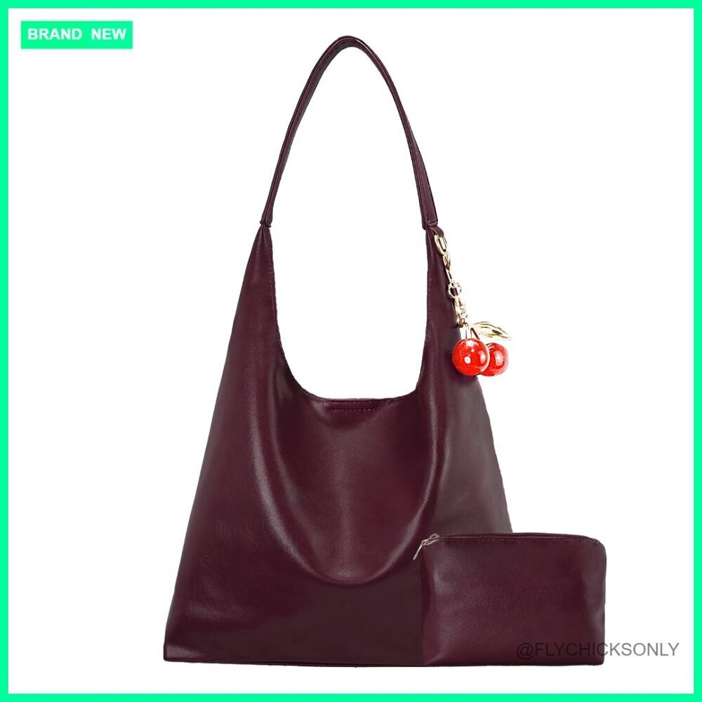 Large Vegan Hobo Bag Slouchy Crossbody Shoulder Tote Handbag